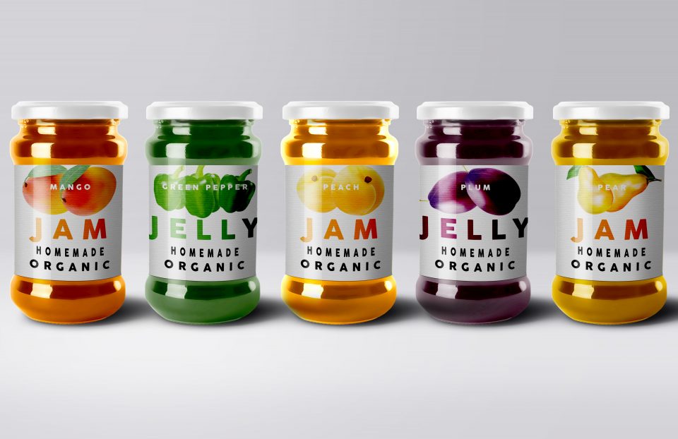 illustrator, gradient mesh, jars, fruits
