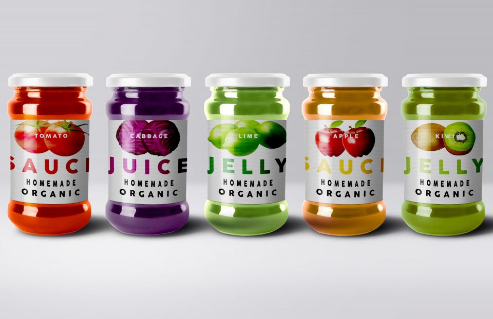 illustrator, gradient mesh, jars, fruits